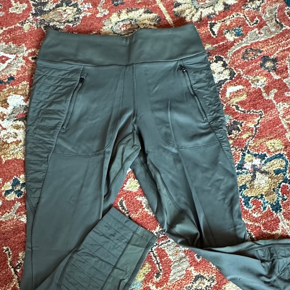 High-Rise Olive Green Active Moto Leggings